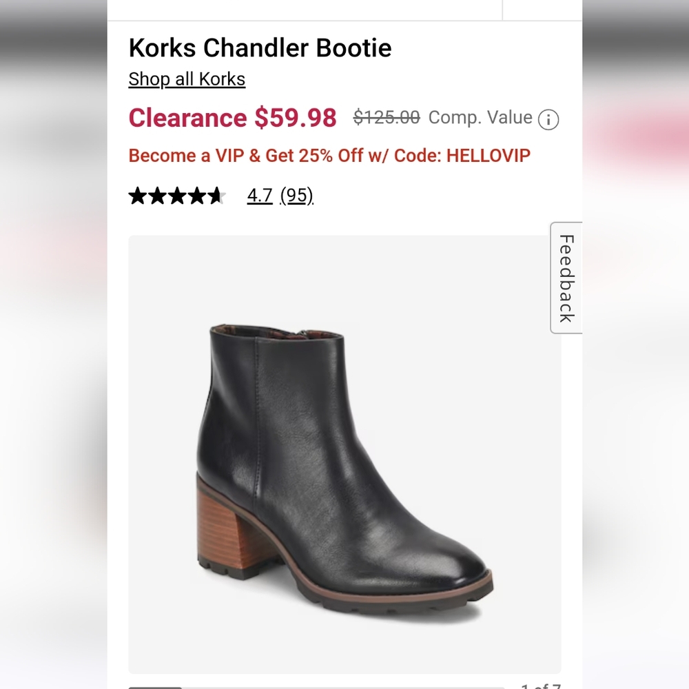 Korks Chandler Black Bootie Size 11